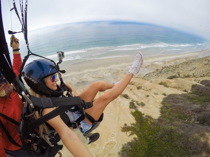 Paragliding at Torrey Pines Gliderport in La Jolla